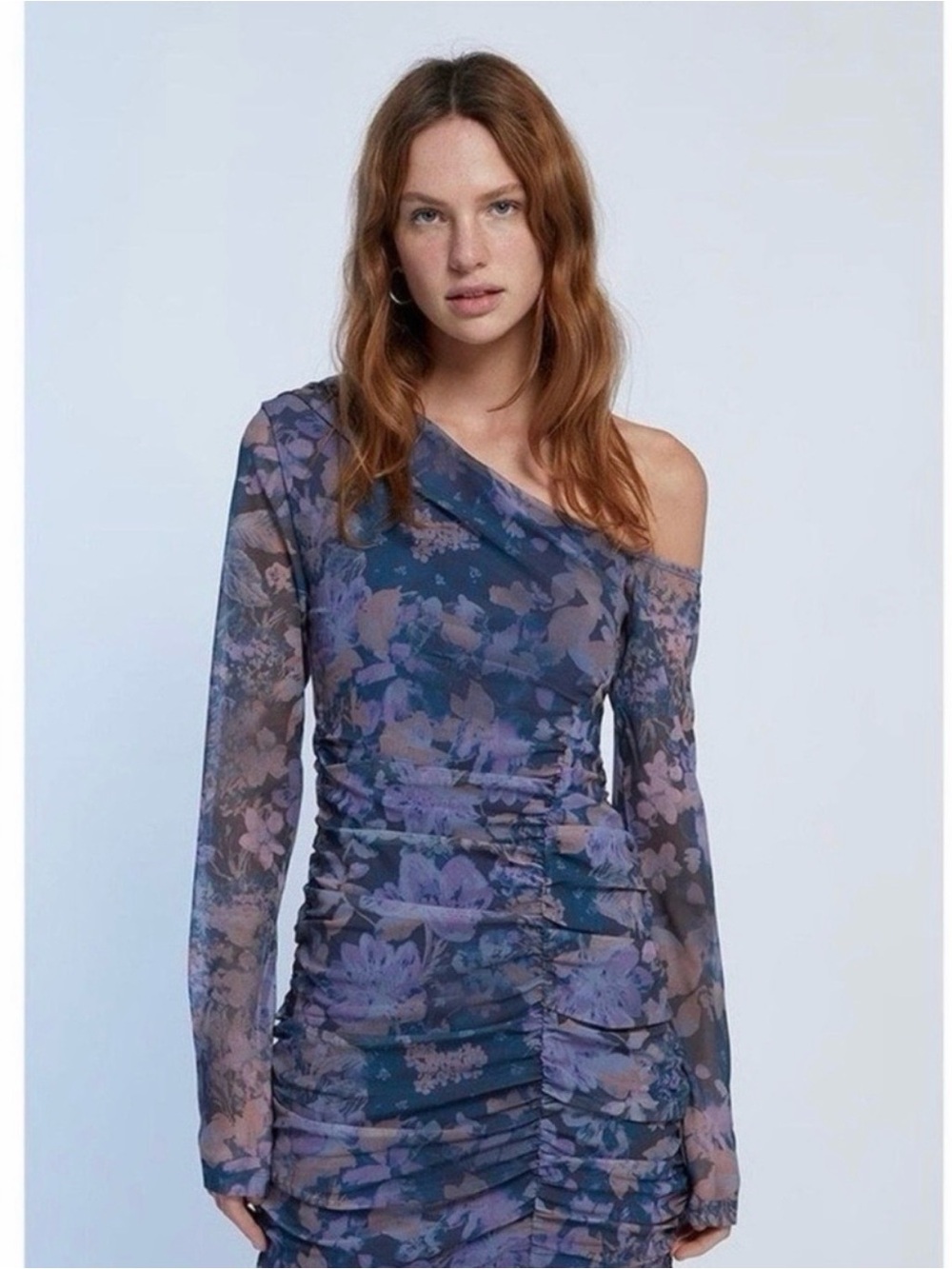 Free People Off the Shoulder Floral Mesh Dress
